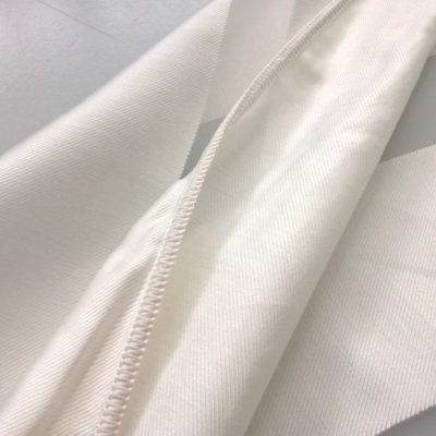 Tessuto per tende in viscosa fantasia a fasce trasparenti - bianco