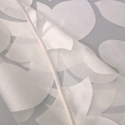 Tessuto per tende in viscosa fantasia a fiori - bianco naturale 1