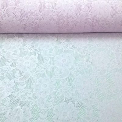 Tessuto in pizzo a rete fantasia a fiori - rosa 2