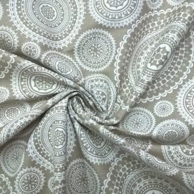 Tessuto in puro cotone a fantasia pizzo - panna 5