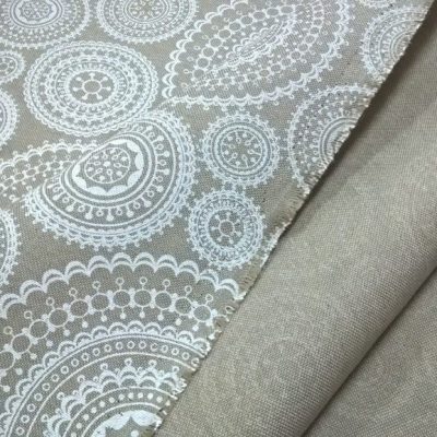 Tessuto in puro cotone a fantasia pizzo - panna 4