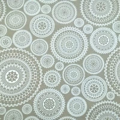 Tessuto in puro cotone a fantasia pizzo - panna 2