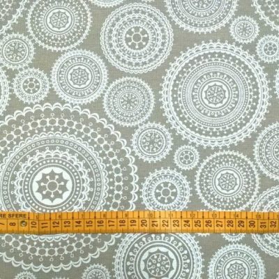 Tessuto in puro cotone a fantasia pizzo - panna 1