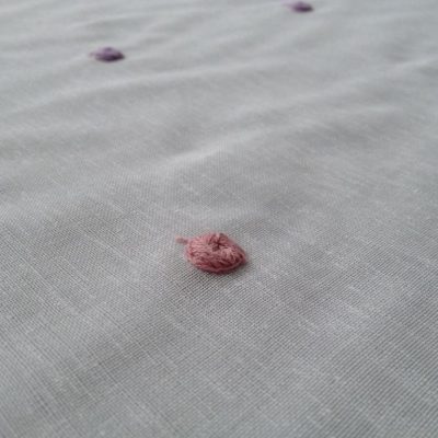 Tessuto tendaggio a pois ricamati - 2 Varianti Alt.320 cm