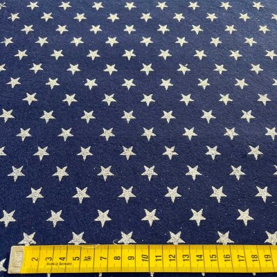 Pannolenci blu natale con stelline argento glitterate 1