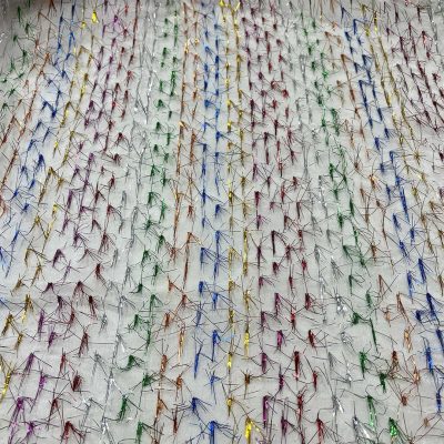 Organza trasparente con batuffoli di lam&egrave; multicolor 6