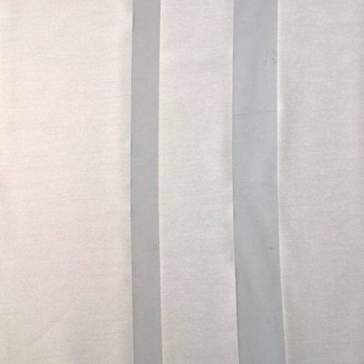 Tessuto per tende in viscosa fantasia a fasce trasparenti - bianco 4