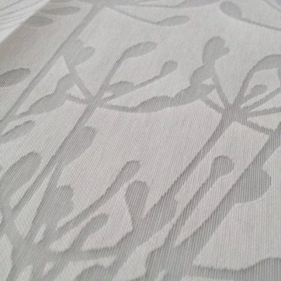 Tendaggio firmato motivo a fiori - bianco