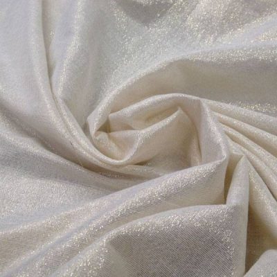 Tessuto tendaggio in misto lino con filamenti oro - panna
