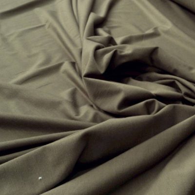 Tessuto in maglina misto cotone leggero - marrone/verde militare