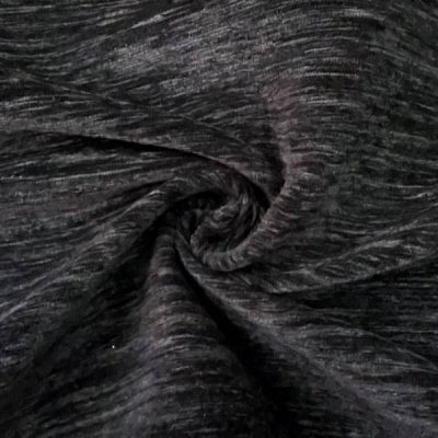 Tessuto in misto cotone ad effetto vellutato nero 3