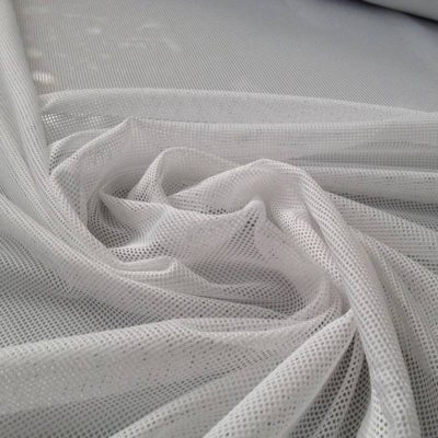 Tessuto per abiti a rete in maglina - bianco