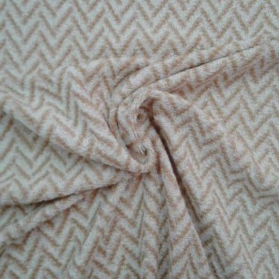 Tessuto per abiti lana motivo geometrico - arancione e panna