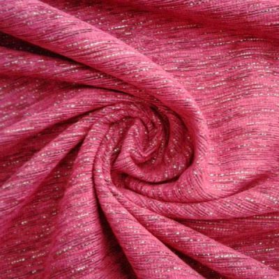 Tessuto per rivestimento in misto cotone cinigliato - viola e oro