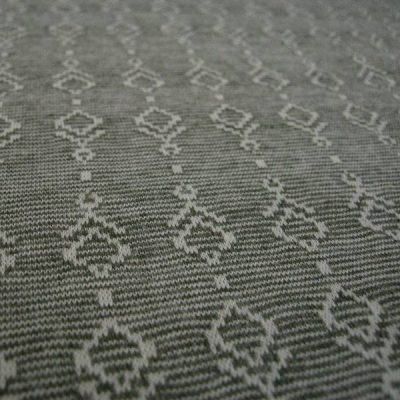 Jersey di cotone fantasia geometrica bianca - grigio