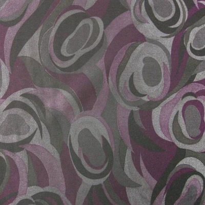 Tessuto per abiti motivo astratto - viola e grigio