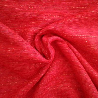 Tessuto per rivestimento in misto cotone cinigliato - rosso e oro