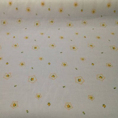 Tessuto per tende fantasia a fiori - giallo