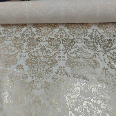 Cotone elasticizzato stampe in oro lucido Alt.140 cm