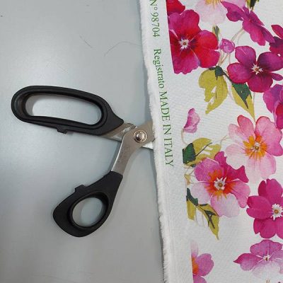 Tessuto per Tovaglia Bottaro Puro Cotone fantasia floreale rosa - Alt.180cm