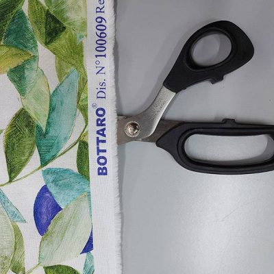 Tessuto tovagliato Bottaro fantasia frutta logo forbice