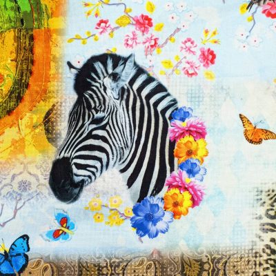 Tessuto arredo fantasia animalier multicolore 2