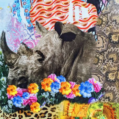 Tessuto arredo fantasia animalier multicolore
