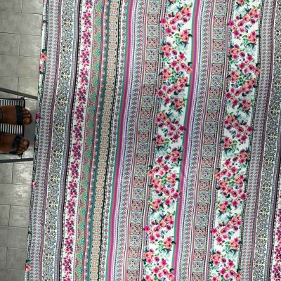 Scampolo in raso di seta alta moda fantasia astratta floreale 5