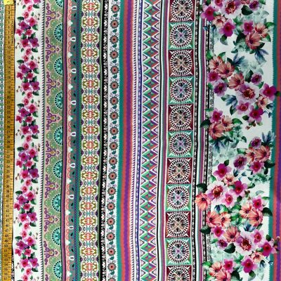 Scampolo in raso di seta alta moda fantasia astratta floreale 4