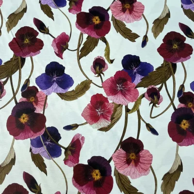 Tessuto da arredo idrorepellente a fantasia floreale 3
