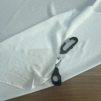 Tessuto per tenda bianco con sfumature lilla 1