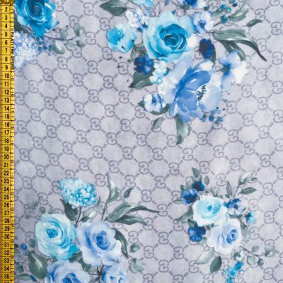 Scampolo firmato in chiffon di pura seta a fantasia floreale 1