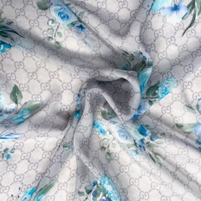 Scampolo firmato in chiffon di pura seta a fantasia floreale 4