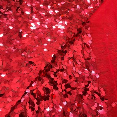 Tulle con paillettes rosso 2