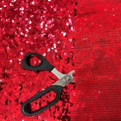 Tulle con paillettes rosso 1