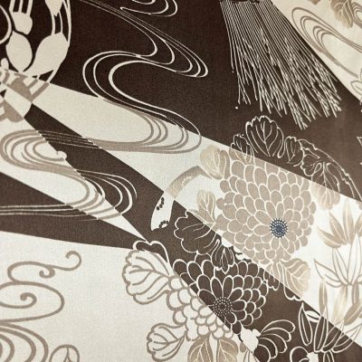 Raso di pura seta alta moda con fantasia geometrica e floreale 4