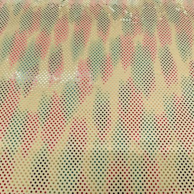 Lycra giallina con pois glitterati multicolor cangianti 6