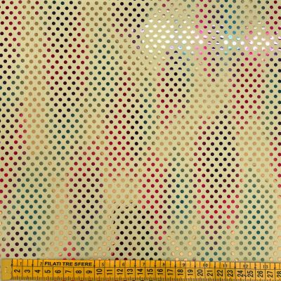Lycra giallina con pois glitterati multicolor cangianti 3