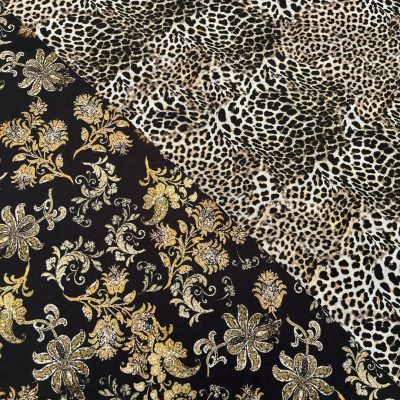 Neoprene double face a fantasia animalier e damascato 5