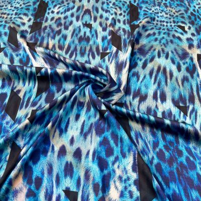 Raso di seta elasticizzato firmato bluemarine blu 2