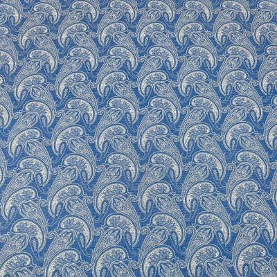 Panama di seta fantasia paisley azzurra 1