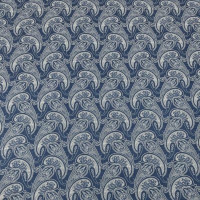 Panama di pura seta fantasia Paisley blu 5