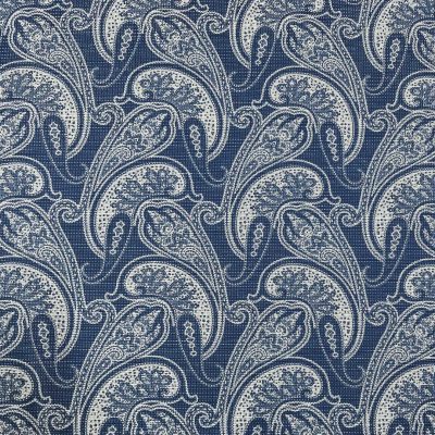 Panama di pura seta fantasia Paisley blu 4