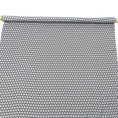 Raso di seta made in italy fantasia geometrica bianca nera 6