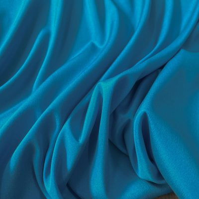 Cr&egrave;pe in pura seta elasticizzata turchese 6