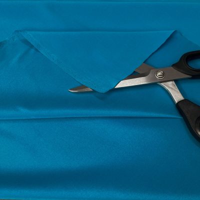 Cr&egrave;pe in pura seta elasticizzata turchese 3