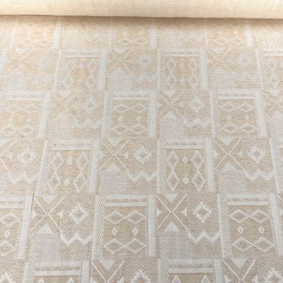 Tessuto da arredo misto cotone motivo geometrico tortora 6