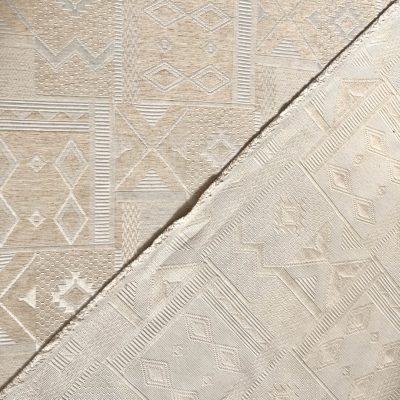 Tessuto da arredo misto cotone motivo geometrico tortora 2