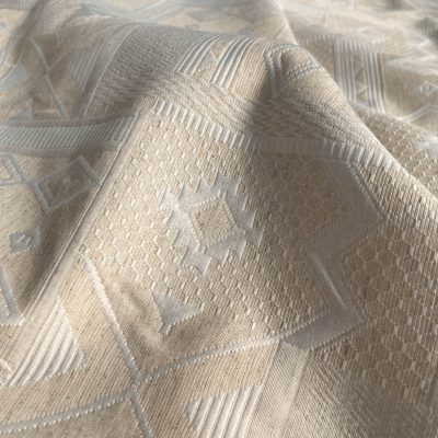 Tessuto da arredo misto cotone motivo geometrico tortora 7