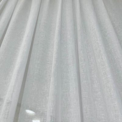 Tessuto per tende effetto lino bianco naturale bianco ottico 3